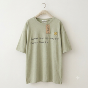 Doovk Kaos Hijau kaos-oversized-hijau-sage-Pakaian Wanita Kekinian Doovk